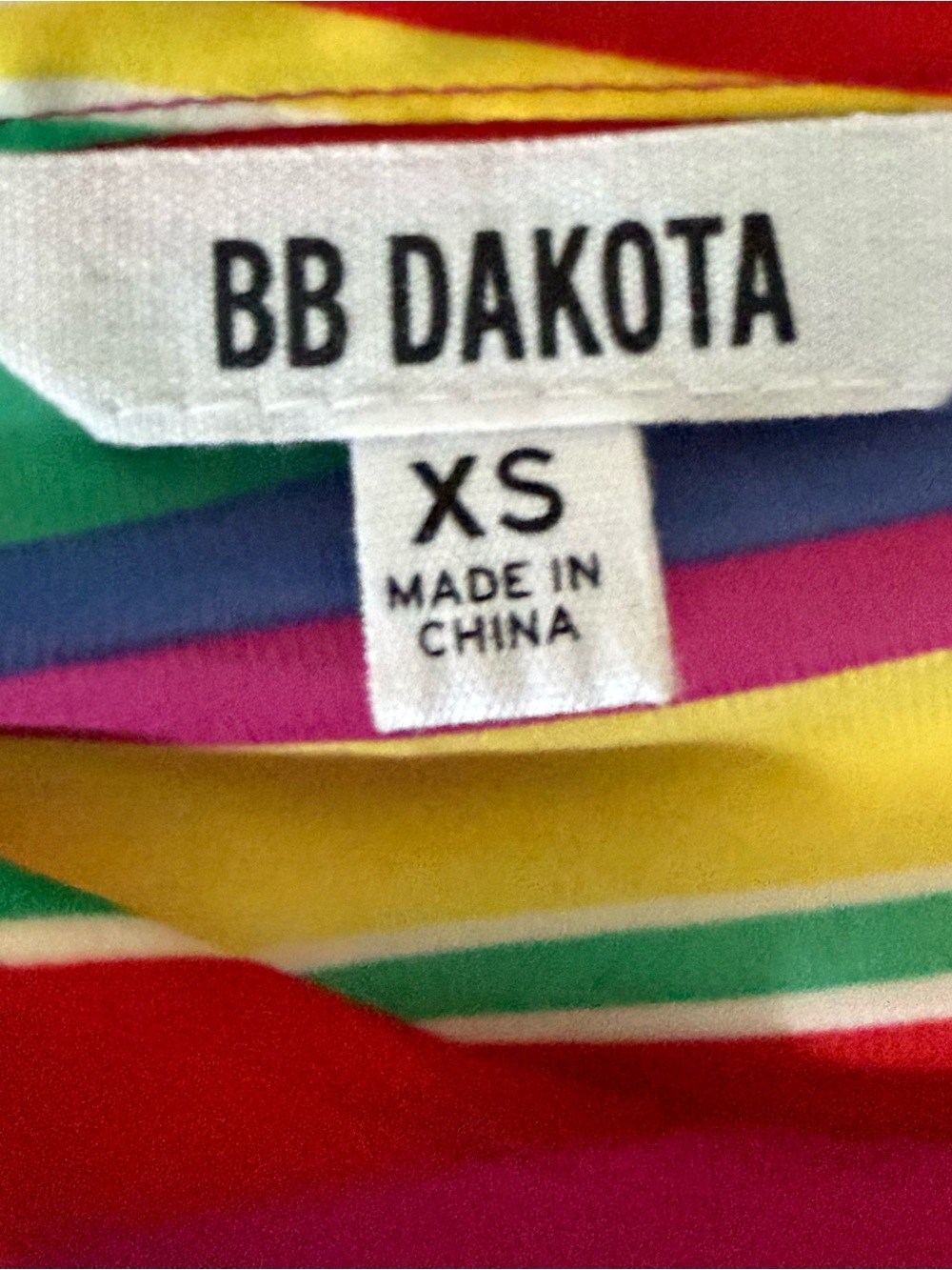BB Dakota Multicolor Stripe Blouse in Red, Yellow, Green, Blue, Pink, Cream